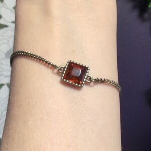 Dainty And Delicate Orange Square Cut Bracelet